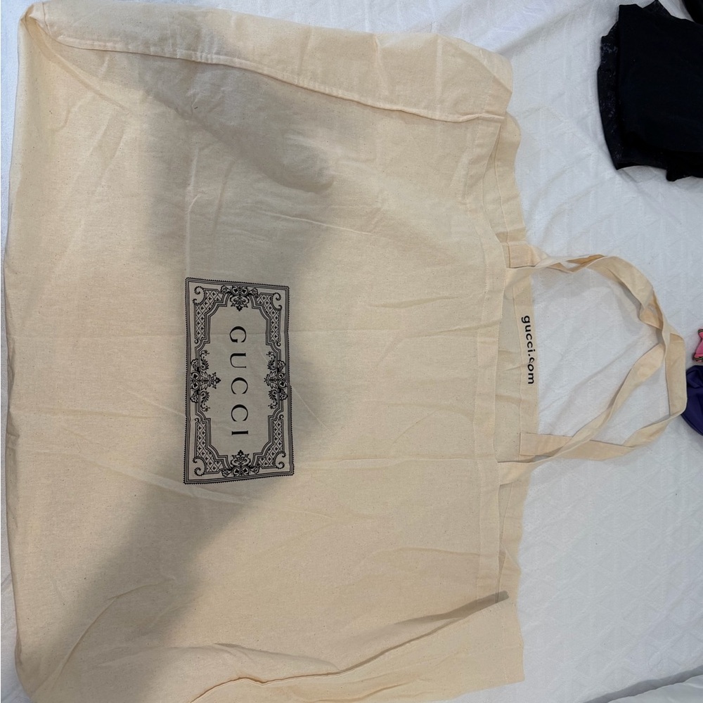 Massive 30x22 Gucci Beige Canvas Tote Bag